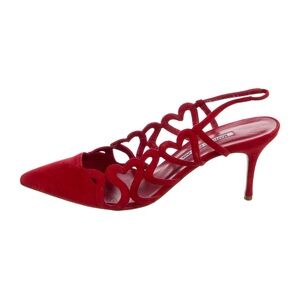 Manolo Blahnik Scarlet Heart Cutout Heels